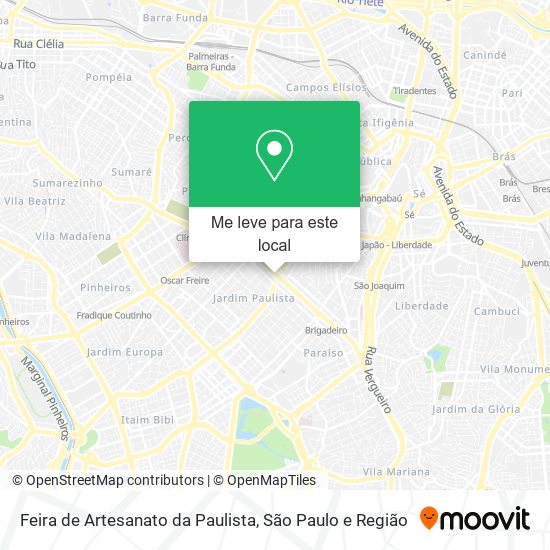 Feira de Artesanato da Paulista mapa