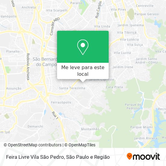 Feira Livre Vila São Pedro mapa