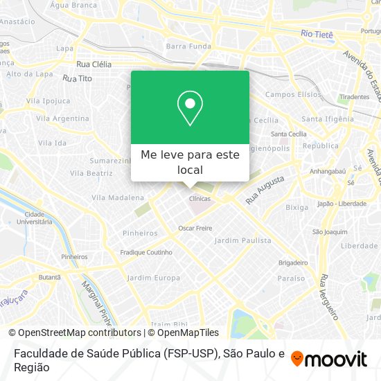 Faculdade de Saúde Pública (FSP-USP) mapa