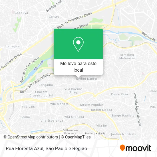 Rua Floresta Azul mapa