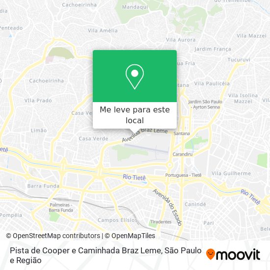 Pista de Cooper e Caminhada Braz Leme mapa