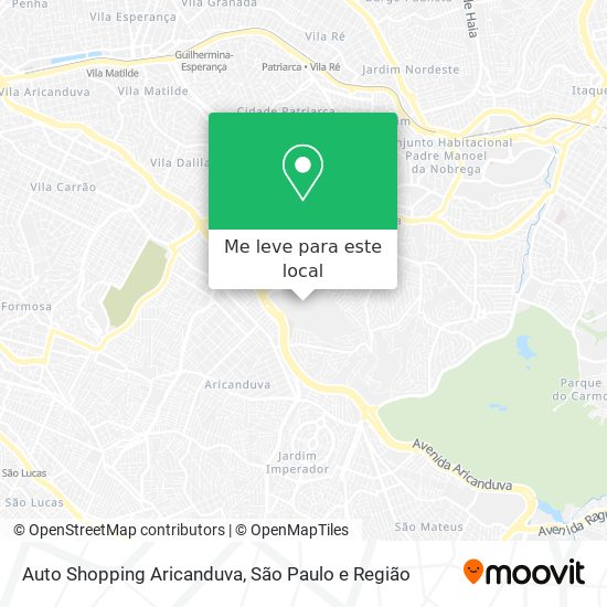 Auto Shopping Aricanduva mapa