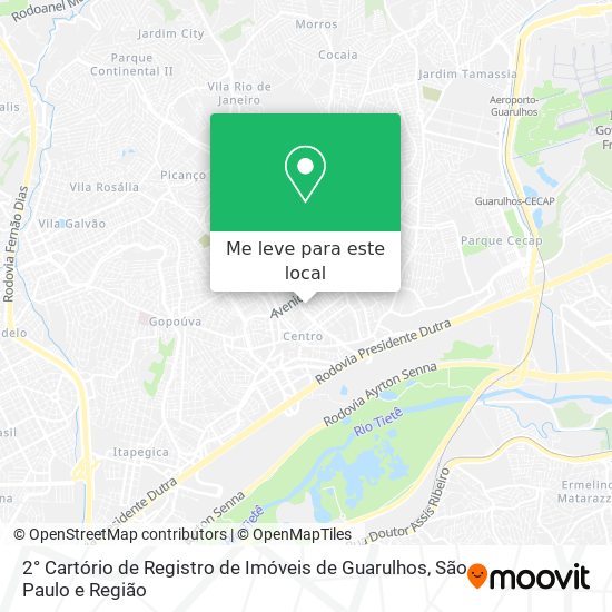 2° Cartório de Registro de Imóveis de Guarulhos mapa