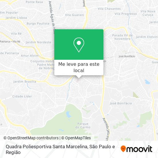 Quadra Poliesportiva Santa Marcelina mapa