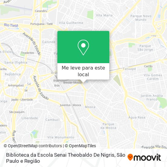 Biblioteca da Escola Senai Theobaldo De Nigris mapa