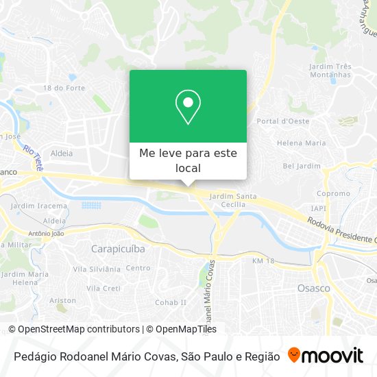 Pedágio Rodoanel Mário Covas mapa