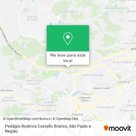 Pedágio Rodovia Castello Branco mapa