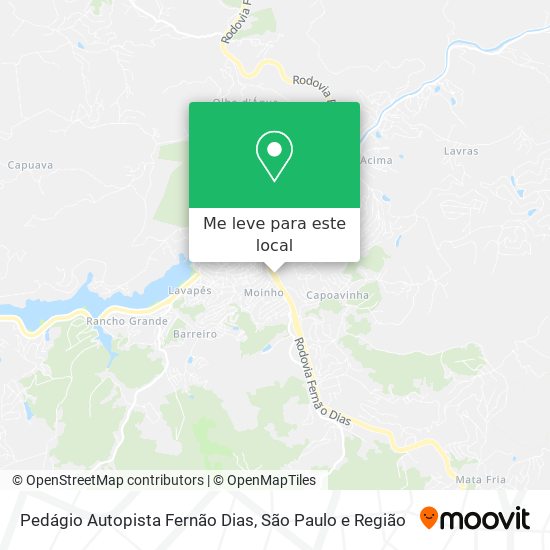 Pedágio Autopista Fernão Dias mapa