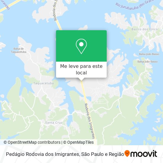 Pedágio Rodovia dos Imigrantes mapa