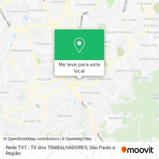 Rede TVT - TV dos TRABALHADORES mapa