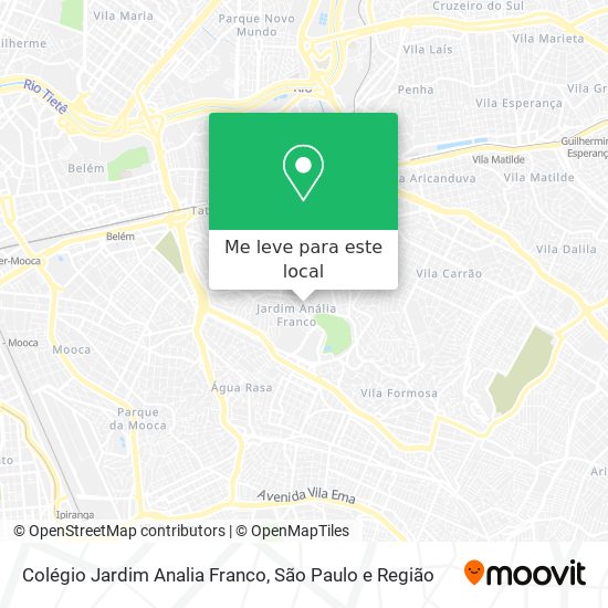 Colégio Jardim Analia Franco mapa