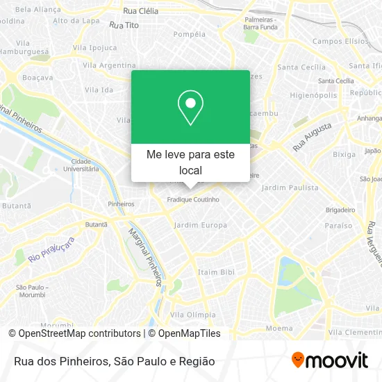 Rua dos Pinheiros mapa