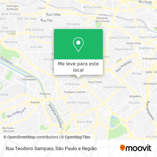 Rua Teodoro Sampaio mapa