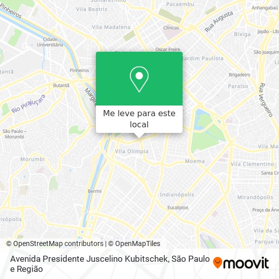 Avenida Presidente Juscelino Kubitschek mapa