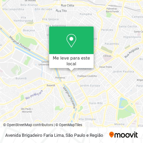 Avenida Brigadeiro Faria Lima mapa