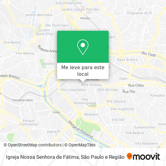 Igreja Nossa Senhora de Fátima mapa