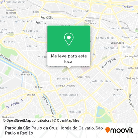 Paróquia São Paulo da Cruz - Igreja do Calvário mapa