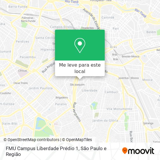 FMU Campus Liberdade Prédio 1 mapa