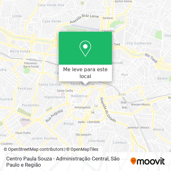 Centro Paula Souza - Administração Central mapa