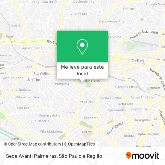 Sede Avanti Palmeiras mapa