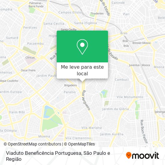 Viaduto Beneficência Portuguesa mapa