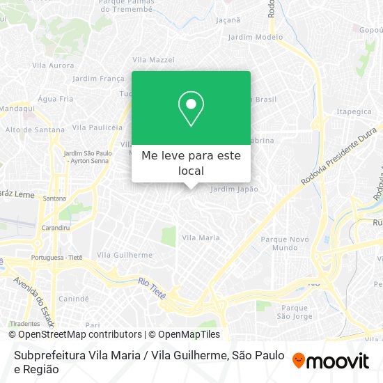 Subprefeitura Vila Maria / Vila Guilherme mapa