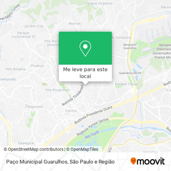 Paço Municipal Guarulhos mapa