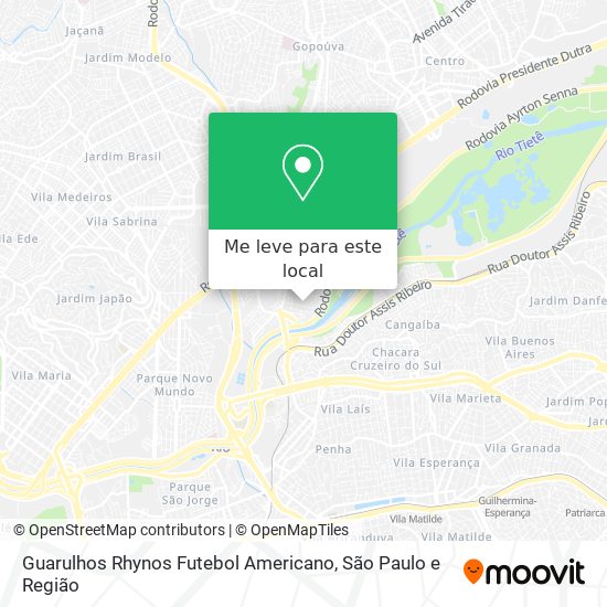 Guarulhos Rhynos Futebol Americano mapa