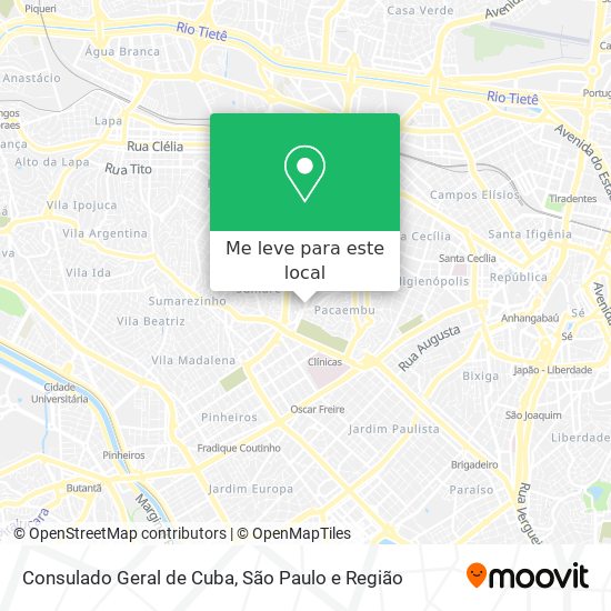 Consulado Geral de Cuba mapa