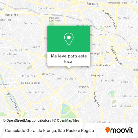 Consulado Geral da França mapa