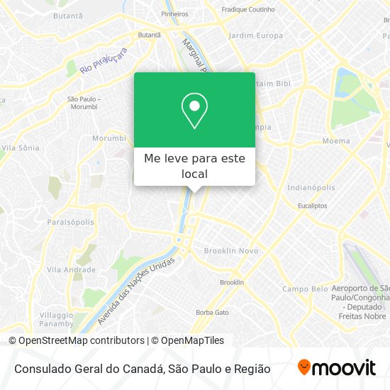 Consulado Geral do Canadá mapa