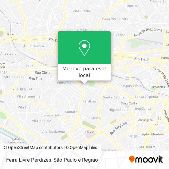 Feira Livre Perdizes mapa