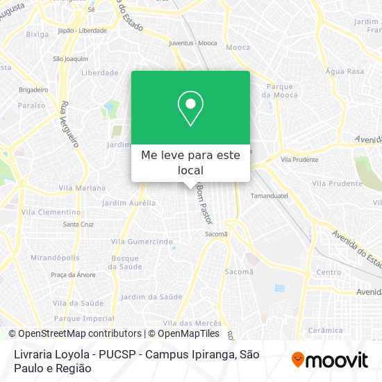 Livraria Loyola - PUCSP - Campus Ipiranga mapa
