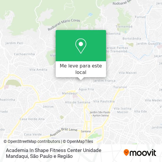 Academia In Shape Fitness Center Unidade Mandaqui mapa