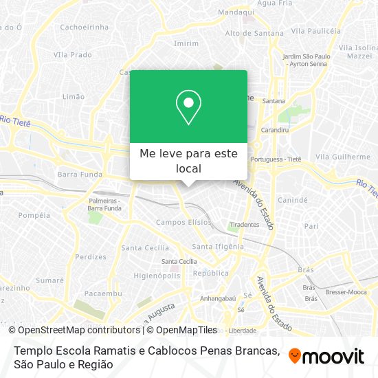 Templo Escola Ramatis e Cablocos Penas Brancas mapa
