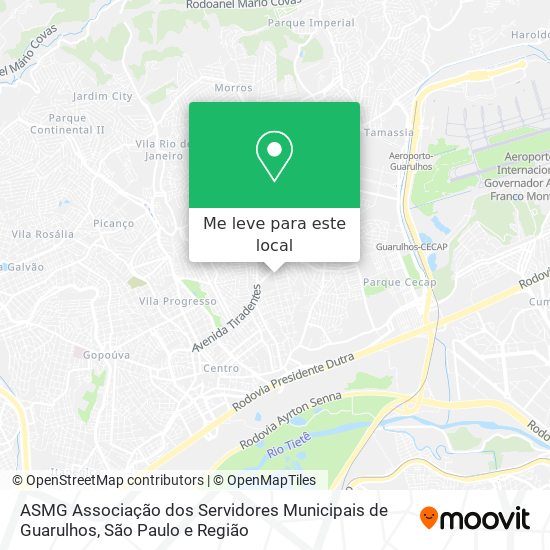ASMG Associação dos Servidores Municipais de Guarulhos mapa