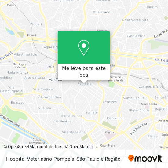 Hospital Veterinário Pompéia mapa