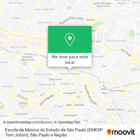 Escola de Música do Estado de São Paulo (EMESP Tom Jobim) mapa
