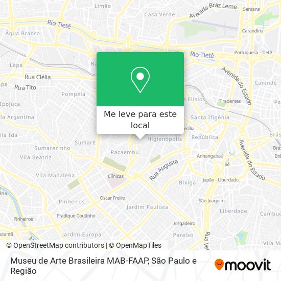 Museu de Arte Brasileira MAB-FAAP mapa