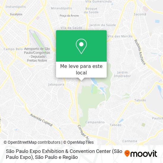 São Paulo Expo Exhibition & Convention Center mapa