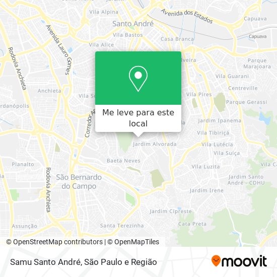 Samu Santo André mapa