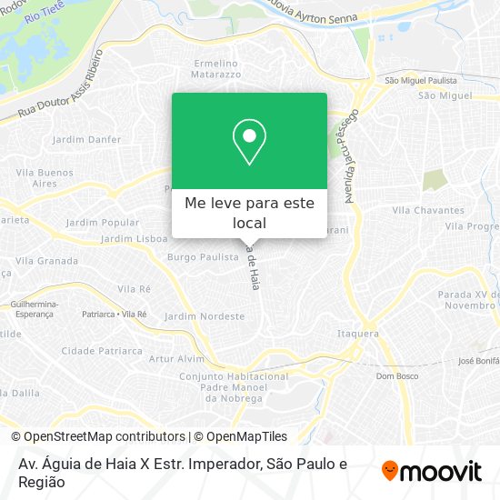 Av. Águia de Haia X Estr. Imperador mapa