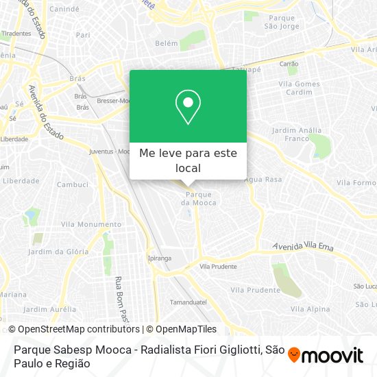 Parque Sabesp Mooca - Radialista Fiori Gigliotti mapa