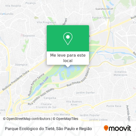 Parque Ecológico do Tietê mapa