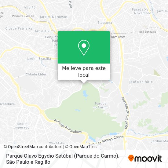 Parque Olavo Egydio Setúbal (Parque do Carmo) mapa