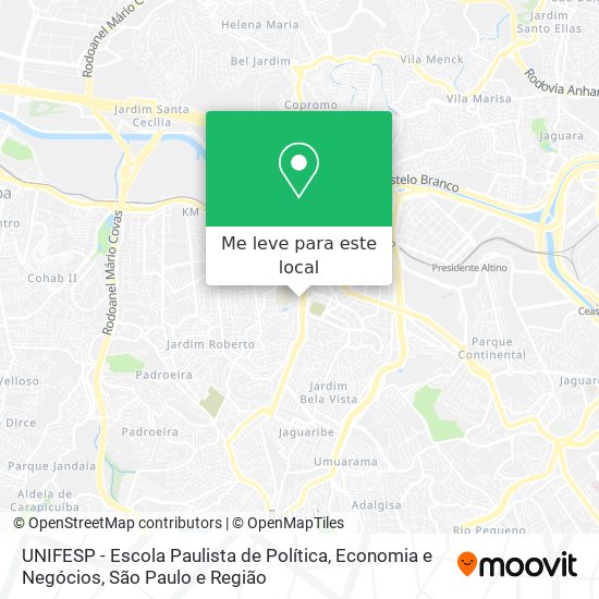 UNIFESP - Escola Paulista de Política, Economia e Negócios mapa