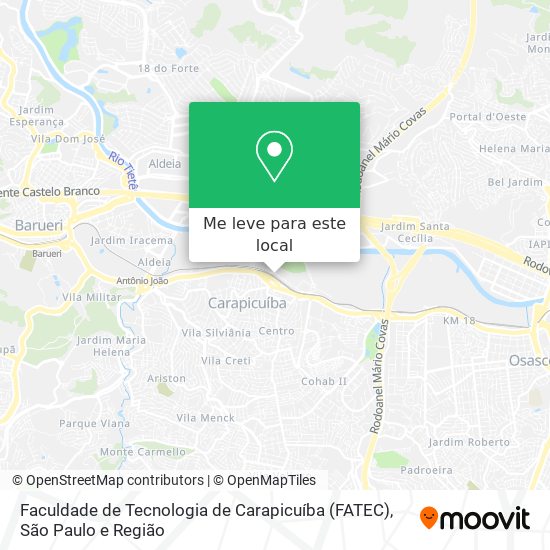 Faculdade de Tecnologia de Carapicuíba (FATEC) mapa