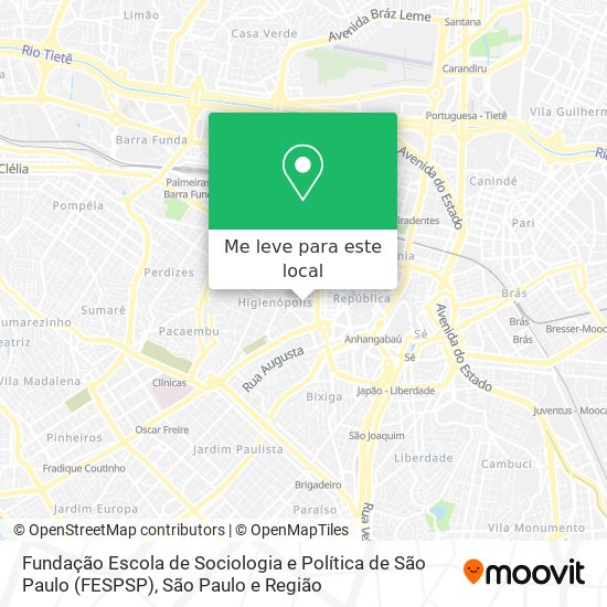 Fundação Escola de Sociologia e Política de São Paulo (FESPSP) mapa