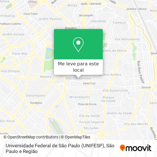 Universidade Federal de São Paulo (UNIFESP) mapa