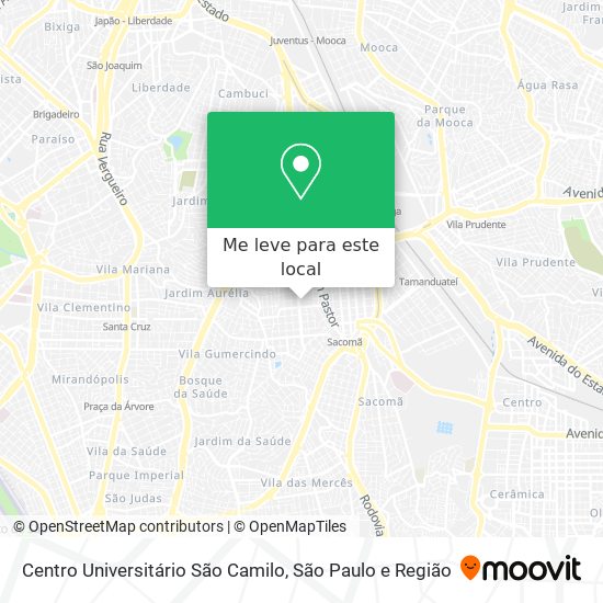 Centro Universitário São Camilo mapa